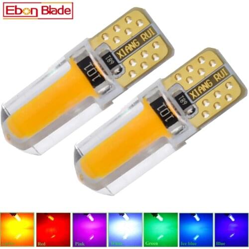 2 X Yellow Amber Led T10 W5W COB Car LED Lighting Marker Lamp Interior Side Light Warning Parking Clearance Bulb Lights 12V Auto