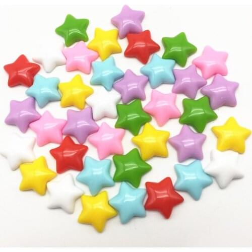 20pcs 7 Colors 16mm Chunky 3D Resin Stars Flatbacks Cabochons Embellishments DIY Wedding Christmas Decorations Crafts