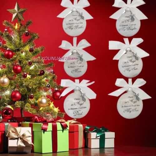 2021 Round Christmas Tree Angel Hanging Ornament Craft Baby Keepsake Decoration