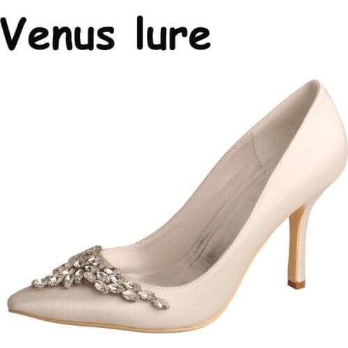23 Colors High Quality Ivory Pointed Toe Womens Shoes Heels Pumps for Wedding 9.5CM