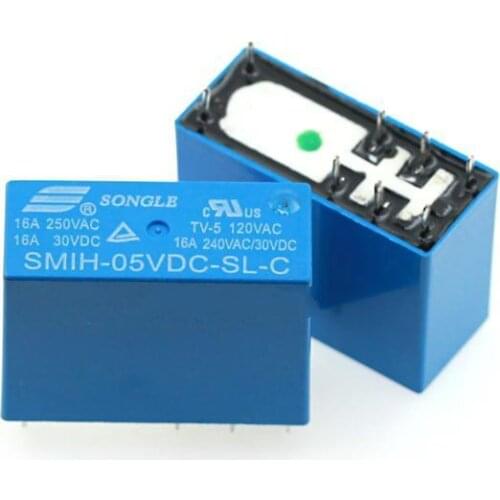 5pcs SMIH-05V 12V 24vdc-sl-a-sl-c 6-pin / 8-pin 16A normally open relay