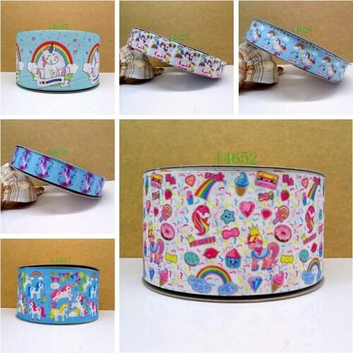 Free shipping 50 yard cartoon printed grosgrain ribbon 14647