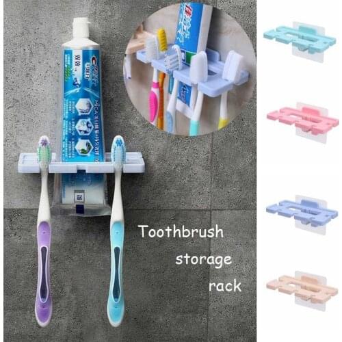 ​Toothbrush Holder Toothpaste Storage Rack Shaver Toothbrush Dispenser Bathroom Accessories