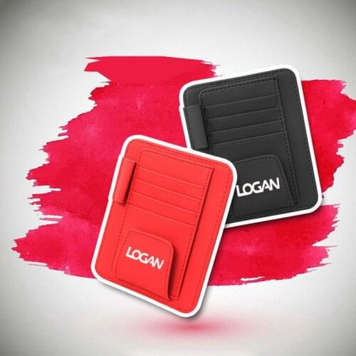 For Renault Logan Pu Leather Car Visor Card Storage Sun Visor Organizer Tool Pouch Bag Card Storage Pen Storage Glasses Holder