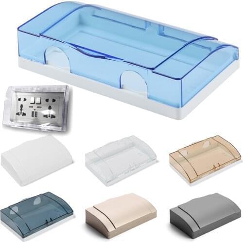Double Socket 86 Type Waterproof Box Protector Electric Plug Cover Child Safety Box Waterproof Box Bathroom Daily Tool Supplies