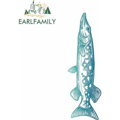 EARLFAMILY 13cm x 4.2cm for Love Pike Fishing Vinyl Decal JDM Assessoires Scratch-proof Waterproof Window Car Stickers