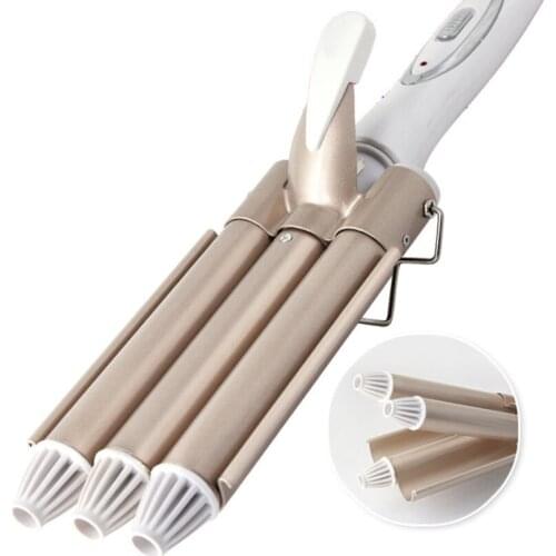 Kemei Electric Styling Iron Ceramic Hair Curler Waver 3 Barrel Perm Rollers Hairstyles Tool KM-1010 Multifunctional Curling Flat