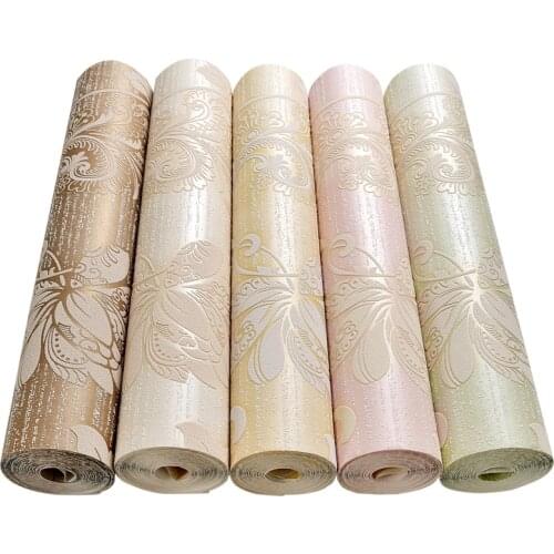 European self-adhesive non-woven wall paper bedroom warm girl wedding room wall sticker living room TV background wall