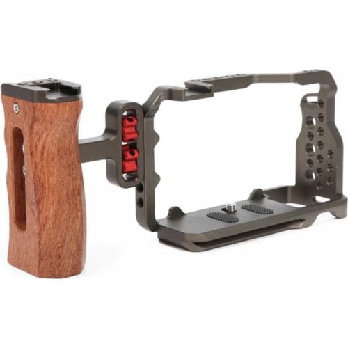 Camera cage photography camera cage Metal Camera Cage Multifunctional Wooden Side Handle Grip Set Replacement for Sony A7C