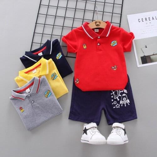 Boy suit Summer childrens Clothing set fashion Korean Polo T-shirt 2 piece Infant baby boys' Leisure sports suit 1 2 3 4 years