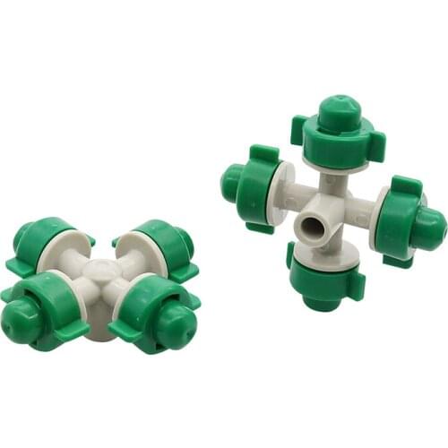 Cross Misting Sprinkler 6 Mm Interface Greenhouse Watering Sprinkler Irrigation Gardening Tools And Equipment Atomizer 50 Pcs