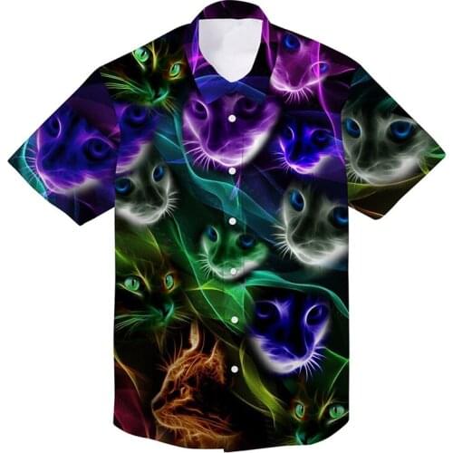 2021 Summer Quality Harajuku Beach New Arrival Men Short-Sleeve Casual Anime Shirt Blouse Loose Surfing Hawaiian-shirt