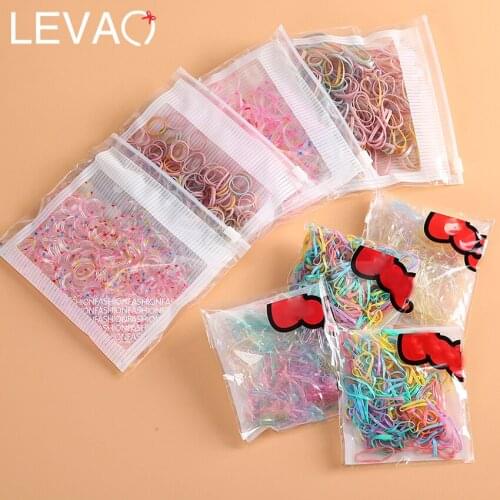 Levao 100/200pcs Lot Disposable Rubber Bands Elastic Hair Bands Gum For Women Hair Rope Ponytail Holder Hair Accessories