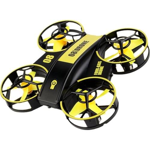Mini LED RC Quadcopter Portable One Key Take Off Landing RC Helicopter Plane Drone Toy For Children Kids Gift
