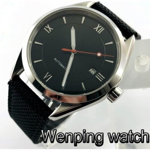 Corgeut 41mm Mens Top Mechanical Watch Silver Case Sapphire Glass Seagull Movement Waterproof Automatic Mens Watch