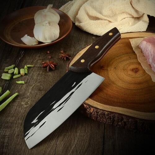 Kitchen Knife Chinese 7 Inch Cleaver Knife Forged Stainless Steel Full Tang Butcher Chopper Meat Santoku Tool Christmas Gift