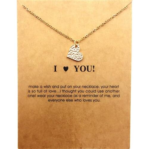 Trendy Simple Heart Choker Necklace For Women Gold Sliver Color Collar femme Statement jewelry With Card Valentines Day Gifts