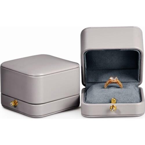 Oirlv Grey Ring Pendant Jewelry Box Rounded Corner Buckle Jewelry Gift Box Proposal Anniversary Gift