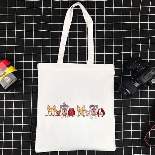 Casual Shopper Bag Reusable Womens Beach Bag Foldable Shopping Bags Eco-friendly Cute Cartoon Handbags Large Capacity Tote Bag