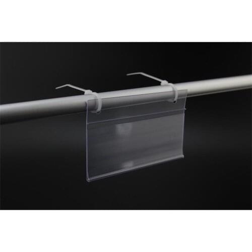 Wire Basket Price Talker Data Strip Pipe Lock Double Loop Hanging Label Tag Holder Plastic Scan Frame Name Card Case Price Sign