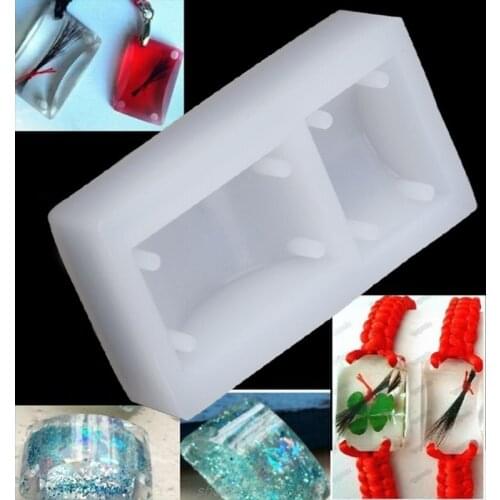 Rectangle Silicone DIY Mold Bracelet Pendant Jewellery Making Mould Resin Hole D31 20 Dropshipping