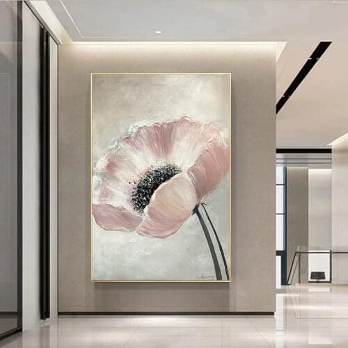 Modern Handmade Flowers Paintings Wall Art Oil Paintings Abstract Picture Home Decor Canvas Flowers For Living Room No Frame
