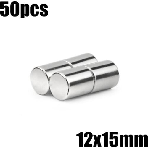 50pcs 12x15mm Super Powerful Strong Bulk Small Round NdFeB Neodymium Disc Magnets Dia 12mm x 15mm N35 Rare Earth NdFeB Magnet