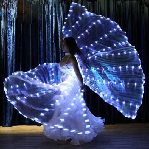LED Wings Light Up Belly Dance Wing White Lights back-split Performance Women Dance Wear Accessories Girls 328pcs Lamps