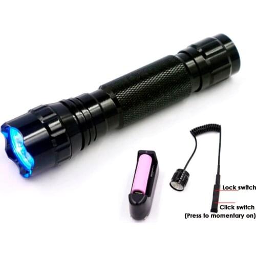 501B CREE XPE Green/Red/Blue Light LED Flashlight Torch Fishing Hunting Rifle Gun Light Lamp with Pressure Switch 18650 charger