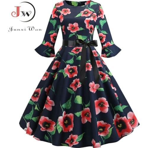 Floral Print Vintage Dress Christmas Dress Women Winter Elegant Party Dresses Petal Sleeve Casual Midi Dress Plus Size