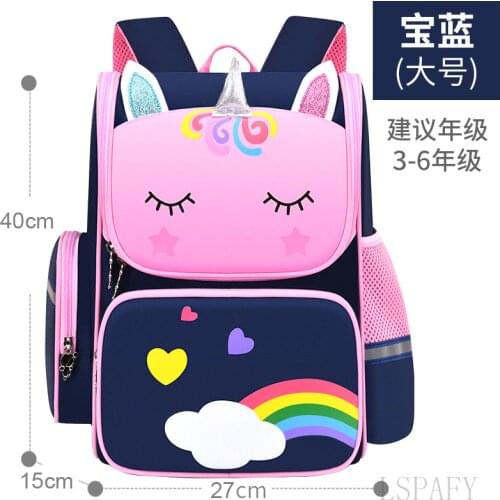 3D Unicorn Primary School Bags for Girls Cute Waterproof Kids Bag School Student Cartoon Unicorn Girl 6-12 Children Backpack