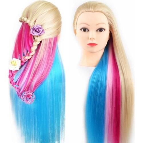 Betella hair High Temperature Fiber Blonde Hair Training Head Hairdressing Practice Makeup Training Mannequin Head Wig Heads