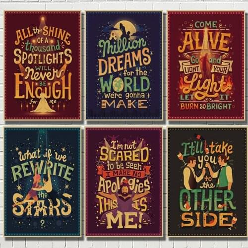WTQ Canvas Painting The Greatest Showman Retro Poster Wall Decor Poster Wall Art Picture Decoration Home Decor Home Deco
