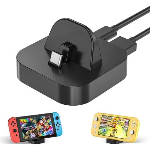 Charging Stand for Nintendo Switch and Switch Lite, Compact Charger Dock Station with Type C Port Portable Mini Power Adapter