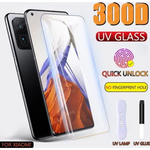 UV Tempered Glass For Xiaomi Mi 11 Ultra 10T Pro Screen Protector On Note 10 Lite 9 9T Mi11 Mi10 10 T 9 SE 8 5G Accessories Film