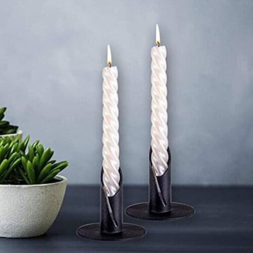 Iron Black Gold Plated Candle Holders Pillar Metal Plate For Wedding Party Festival Candlestick Holder Art Gift Home Decoration