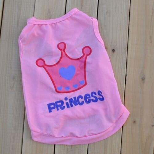 Dog Vest Pet Shirt Pet Supplies Pink Dog Quick Dry Breathable T-shirt For Yorkies Summer Pet Clothes Cartoon Print Apparel E