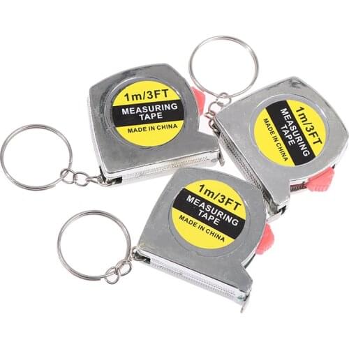 1M/3ft Retractable Stainless Steel Pocket Measuring Ruler Tape Measure Keychain