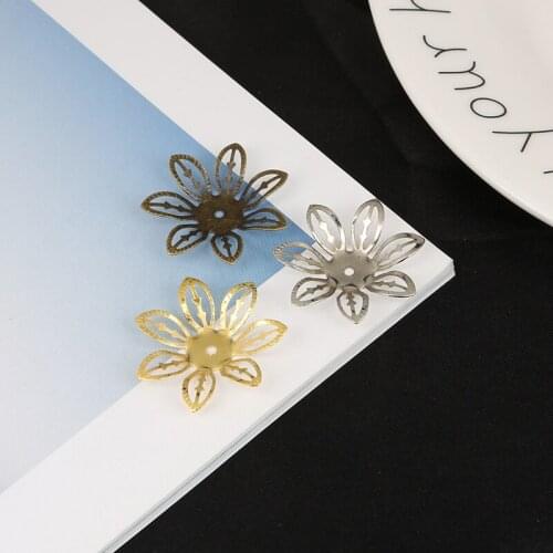 10pcs Gold/Bronze/Rhodium Plated 3x35mm Flower Filigree Wraps Connectors For Jewelry Making DIY Charms Pendants