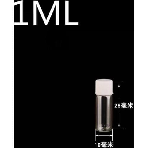 100PCS 10*28mm 1ml Mini Small Clear Glass Bottles With White Cap Pill/Liquid/Spice Storage Bottles Glass Vial Containers Bottles