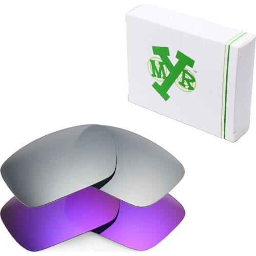 2 Pairs Mryok Anti-Scratch POLARIZED Replacement Lenses for Oakley Fuel Cell Sunglasses Silver Titanium & Plasma Purple