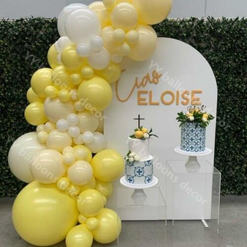 2020 Macaron Yellow Latex DIY Balloon Arch Baby Shower White Global Baloon Garland Toy Birthday Party Supplies Backdrop Decor