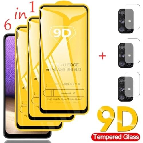 9D Tempered Glass for Samsung Galaxy A51 A52 A71 A21S A72 A32 Screen Protectors for Samsung S21 Plus A50 M51 M31 Camera Lens