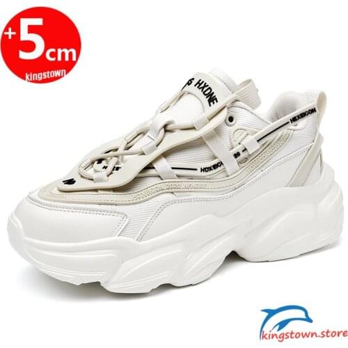 White Sneakers Women Man Elevator Shoes Height Increase Shoes for Men Height Shoes Insole 5CM Couple Sports Shoes