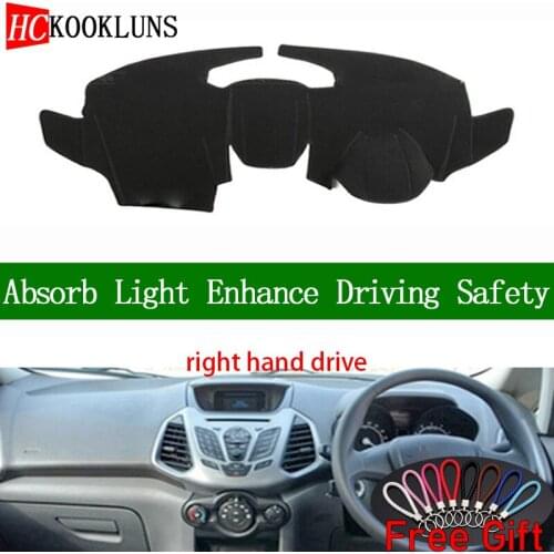 For Ford ecosport 2013 2014 2015 2016 2017 Right Hand Drive Dashboard Cover Car Stickers Dash Mat Carpet Interior Accessories