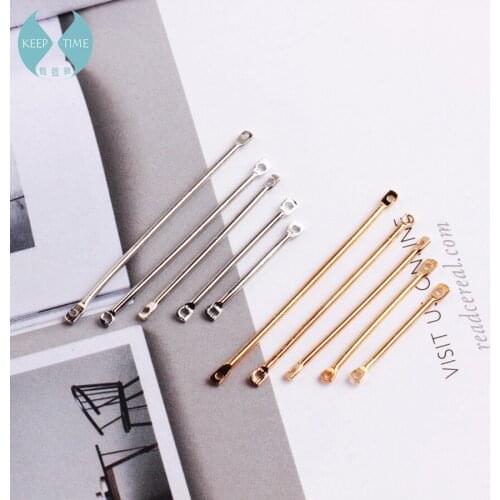 Double cylinder connecting rod metal Earrings ear clip ear hook DIY Handmade ear jewelry materials and accessories