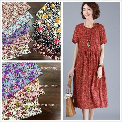 Artificial cotton fashion leopard pattern floral dress fabric in spring and summer