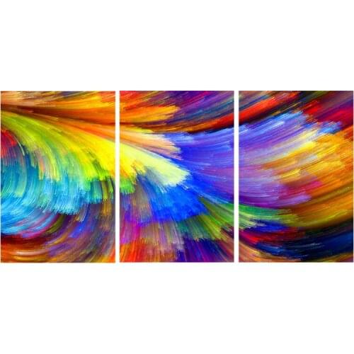 Three colors Oil Painting Wall Art Canvas Scandinavian Posters and Prints Modern Wall Art Picture for Living Room