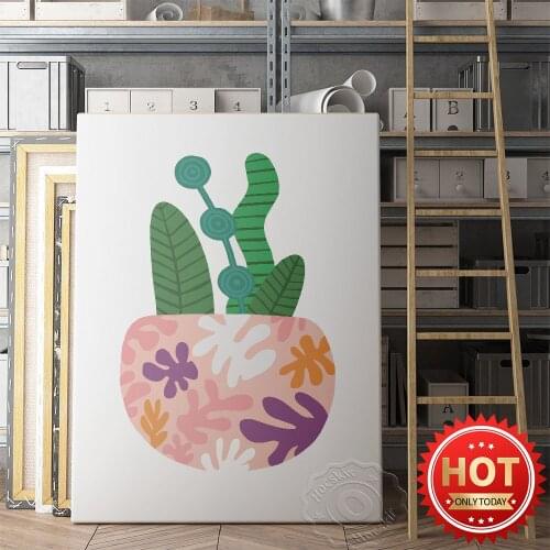 Henri Matisse Plant Pot Canvas Painting Art Poster, Matisse Exbition Museum Prints, Nordic Style Plant Home Decor Wall Picture