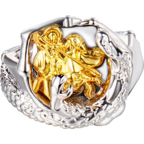 Banquet Couple Wedding Retro Rings Silver Plated Two Color Character Rings Give Girlfriend Birthday Gift Fashion Charm Rings